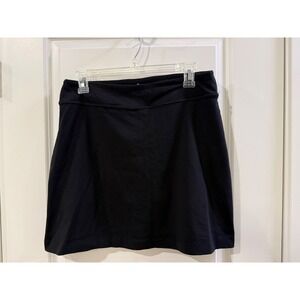 Athleta Black Activewear Skort Built-in Mesh Shorts Zipper Pocket Womens Size M